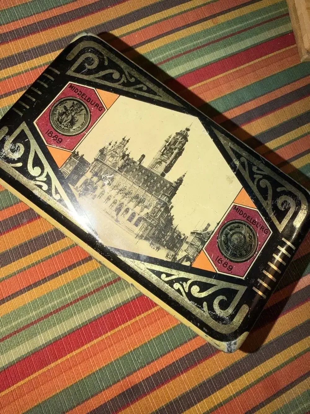 Vintage Middelburg Town Hall Souvenir Tin Box 1889